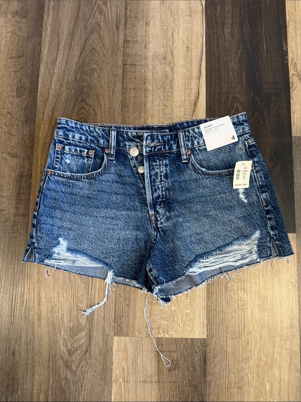 Aeropostale Distressed Blue Denim Shorts